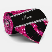 一流の口紅のキスのネオンショッキングピンクのグリッター ネクタイ (ロール)