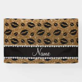 一流の口紅のキスの金ゴールドのグリッター 横断幕