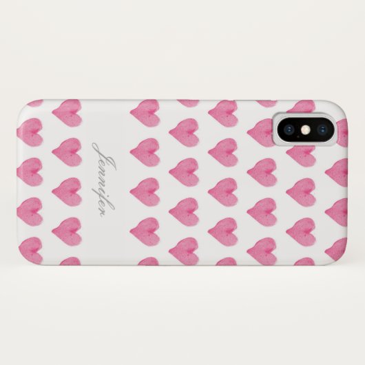 一流の場合が付いている水彩画のハート Case-Mate iPhoneケース (裏面(横))