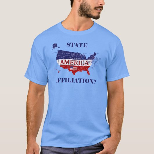 一流の州の加入アメリカはTシャツを着色します Tシャツ (正面)