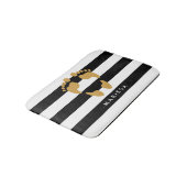 一流の白黒ストライプとの金ゴールドの足跡 バスマット (アングル)