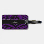 一流の紫色のトラを縞で飾ります個人化して下さい ラゲッジタグ (裏面横)