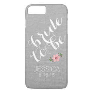 一流の結婚式の日付があるカスタムで名前入りな花嫁 iPhone 8 PLUS/7 PLUSケース