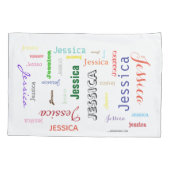 一流の繰り返す明るい単語の雲のカスタム 枕カバー (裏面)