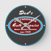 一流の自動車修理おもしろいで気難しいサービス ラウンド壁時計 (正面)