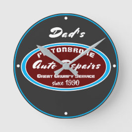 一流の自動車修理おもしろいで気難しいサービス ラウンド壁時計