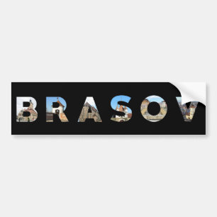 一流の記号の中のbrasov都市ルーマニアの陸標 バンパーステッカー