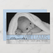 一流の誕生の発表 案内状 (正面/裏面)