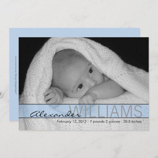 一流の誕生の発表 案内状 (正面/裏面)