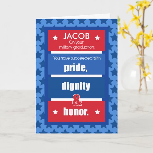 一流の軍の卒業Congratulatioを個人化して下さい カード (黄色い花)