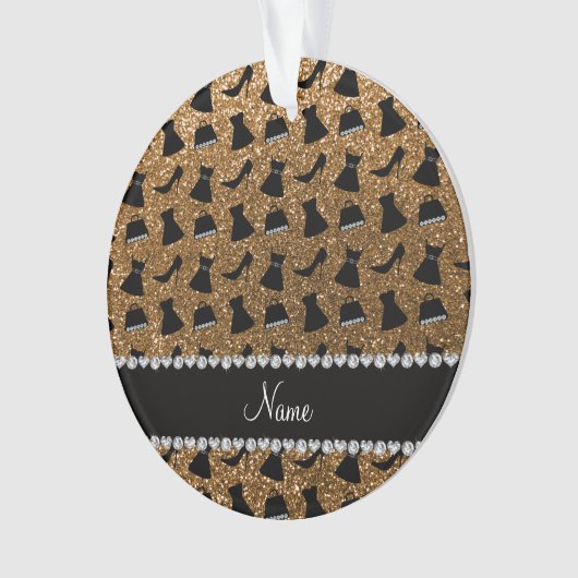 一流の金ゴールドのグリッターのハイヒールの服の財布 オーナメント (正面)