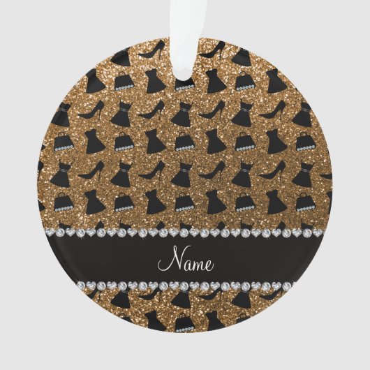 一流の金ゴールドのグリッターのハイヒールの服の財布 オーナメント (正面)