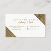 一流の金ゴールドの白髪の化粧のタイポグラフィ 名刺 (裏面)