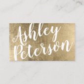 一流の金ゴールドの白髪の化粧のタイポグラフィ 名刺 (正面)