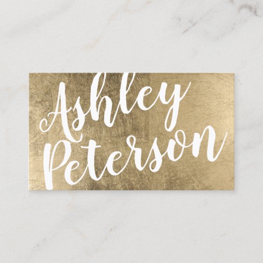 一流の金ゴールドの白髪の化粧のタイポグラフィ 名刺 (正面)