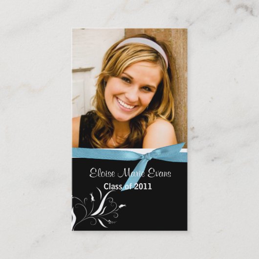 一流の黒く及び白い卒業Repカード コーリングカード (正面)