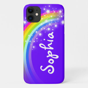 "一流の" (長い)虹のすみれ色の女の子のiPodのあなたの箱 iPhone 11 ケース