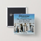 一流ボタンのペンギンの武装隊2月2013日 缶バッジ (正面&裏面)