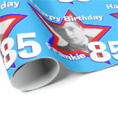 一流メンズ2桁の数85の年齢の写真の星パターン ラッピングペーパー (ロールコーナー)