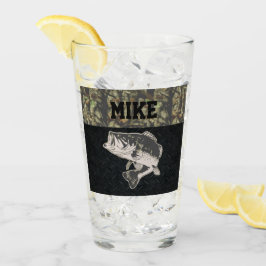 一流低音の魚釣りの迷彩柄の人 タンブラーグラス