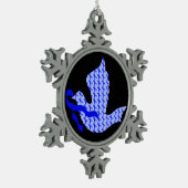 一流希望の鳩-結腸癌 スノーフレークピューターオーナメント (左)