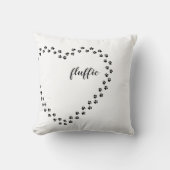 一流愛枕、pawprintsのハートペットの後をつけて下さい クッション (正面)