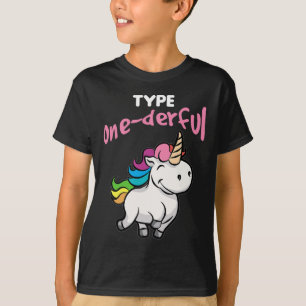 一温性糖尿病性糖尿病認識度ユニコーン Tシャツ