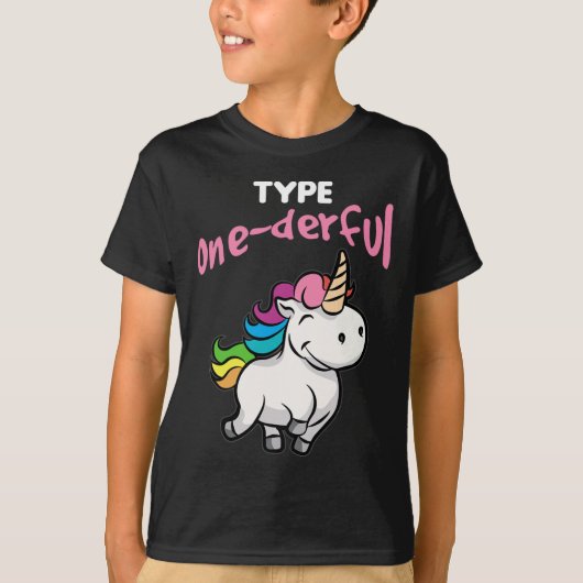 一温性糖尿病性糖尿病認識度ユニコーン Tシャツ (正面)