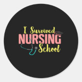 一生き延び年看護学校登録ナース卒業生 ラウンドシール (正面)