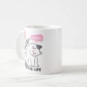 一生のネコ好き - ピンク コーヒーマグカップ (正面左)