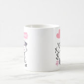 一生のネコ好き - ピンク コーヒーマグカップ (中央)