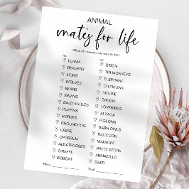 一生のパートナー ブライダルシャワーゲーム 招待状