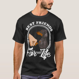 一生のベストフレンド 人間と犬 Tシャツ