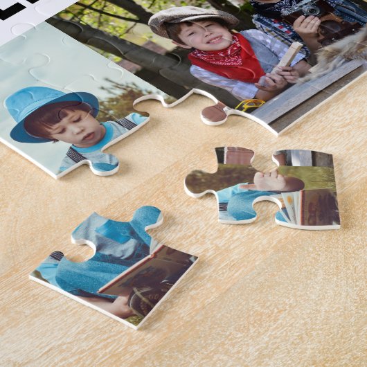 一生の兄弟 フォト コラージュ タイポグラフィー ジグソーパズル (側面)