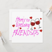 一生の友情 ワイン ガレンティンズデー カード (正面/裏面インサイチュ)