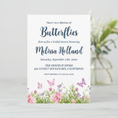 一生の蝶のウェディングシャワー招待状 招待状 (スタンド正面)