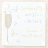 一生の蝶をお祝いして　ブライダルシャワー ガラスコースター (裏面)