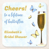 一生の蝶をお祝いして　ブライダルシャワー スクエアペーパーコースター (正面)