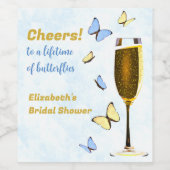 一生の蝶をお祝いして　ブライダルシャワー ワインラベル (シングルラベル)