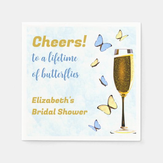 一生の蝶をお祝いしよう！ ブライダルシャワー スタンダードカクテルナプキン (正面)