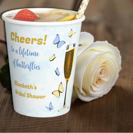 一生の蝶をお祝いしよう！ ブライダルシャワー 紙コップ