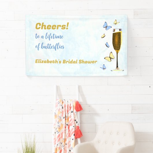一生の蝶をお祝いする ブライダルシャワー 横断幕 (インサイチュ)