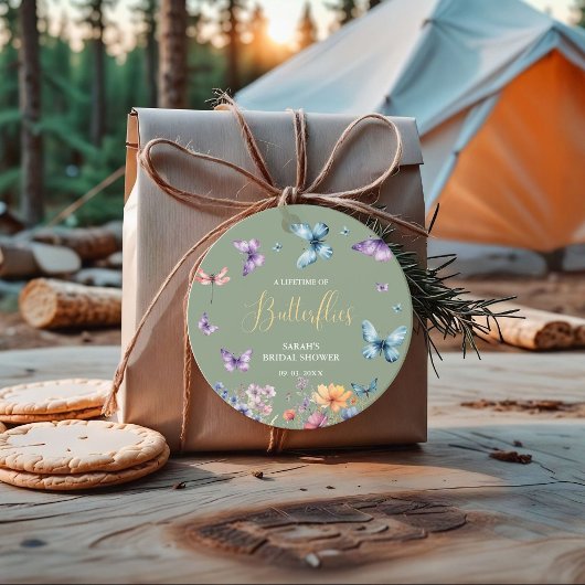 一生の蝶 ブライダルシャワーテーブル フェイバータグ