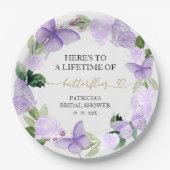 一生の蝶 ブライダルシャワー ペーパープレート (正面)
