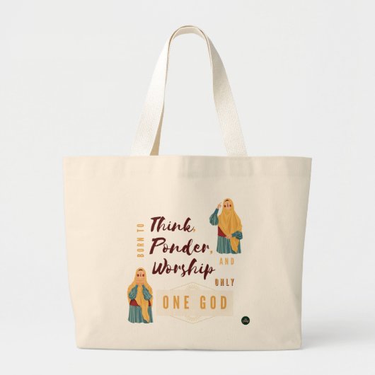 「一生まれつの神に対して、考え、礼拝すること」 ラージトートバッグ (正面)