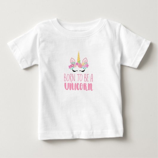 一生まれ角の魔法ファンタジー ベビーTシャツ (正面)