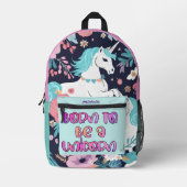 一生まれ角リュックサックと呼パーソナライズされたぶ プリントバックパック (正面)