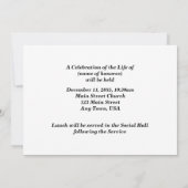 一生よく生きた追悼祭り、野花 招待状 (裏面)