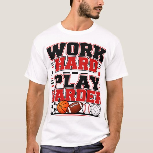 一生懸命働いてさらに遊べ Tシャツ (正面)
