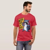一生懸命働いてゴミを食べるアライグマのジムパーカー Tシャツ (正面フル)